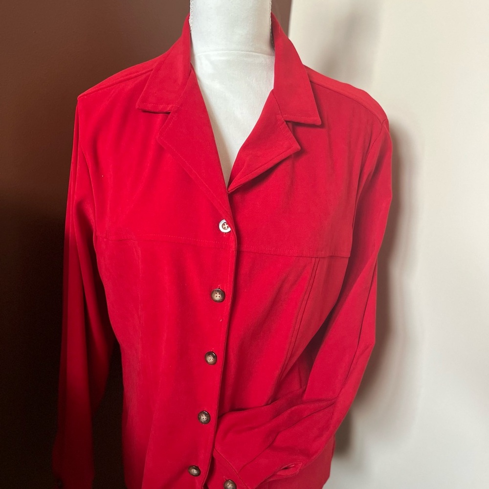 Sag Harbor Red Button-Up Blazer
